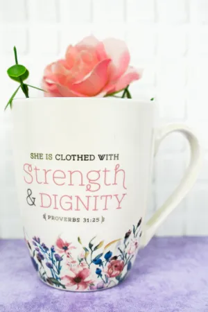 Strength & Dignity Purple Floral Mug