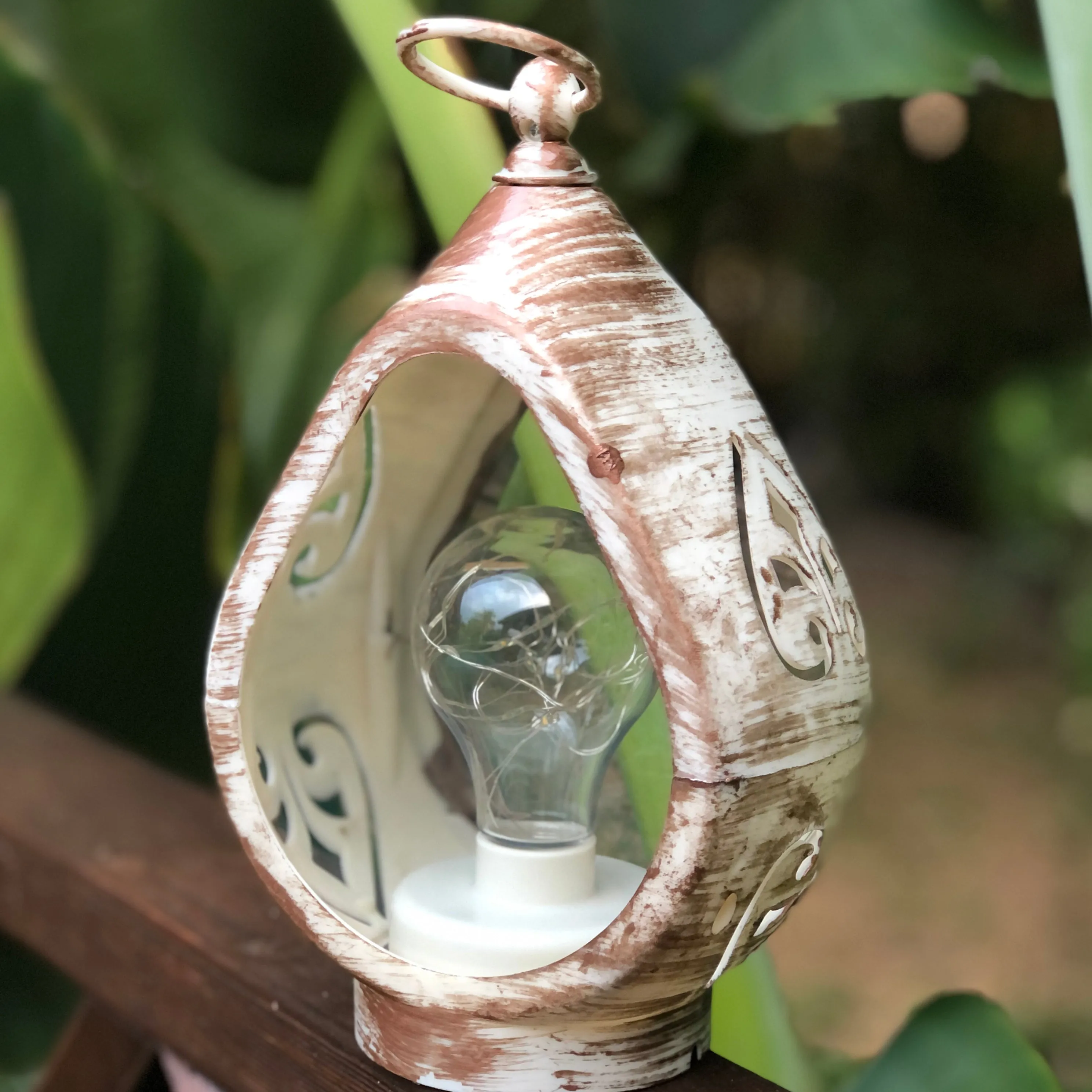 Teardrop LED Lantern with fairy lights (15.5 x 23 x 9cm)