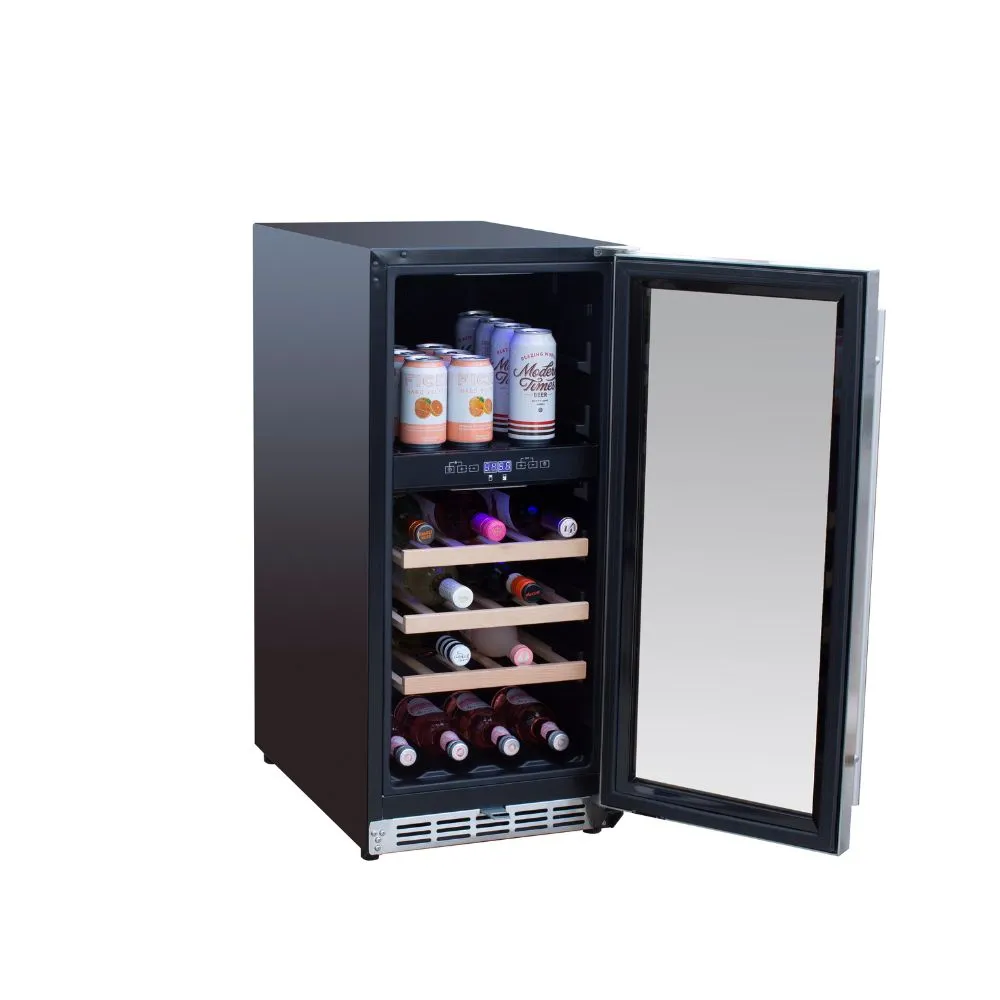 TrueFlame TF-RFR-15WD Outdoor Rated 15" Dual Zone Wine Cooler