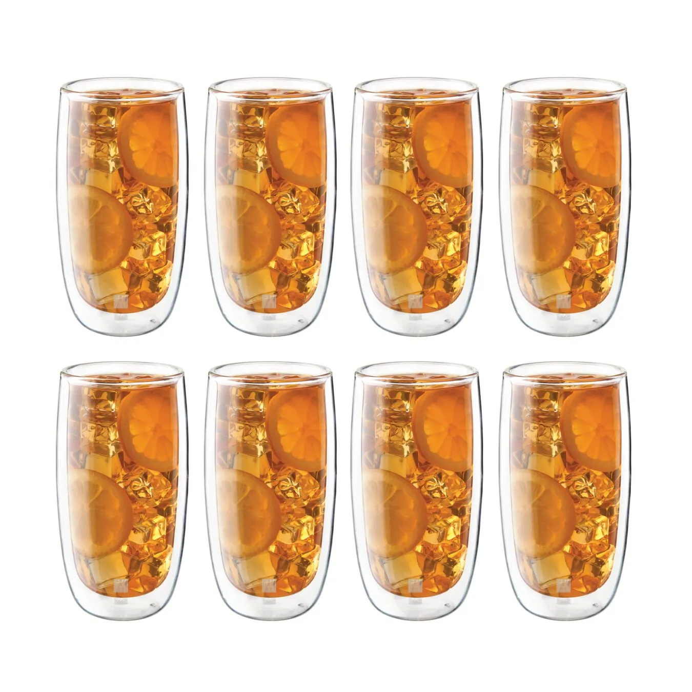 Zwilling Sorrento Double Wall Beverage Glass 16 oz., Value Pack of 8